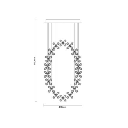 Plafonnier LED en cristal SAMOA LED/30W/230V Ø 40 cm, chrome poli + télécommande