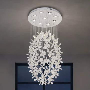 Plafonnier LED en cristal SAMOA LED/30W/230V Ø 40 cm, chrome poli + télécommande