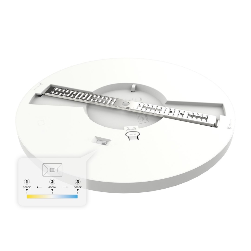 Plafonnier LED EVORA 24W/230V 3000/4000/6000K Ø 30 cm blanc
