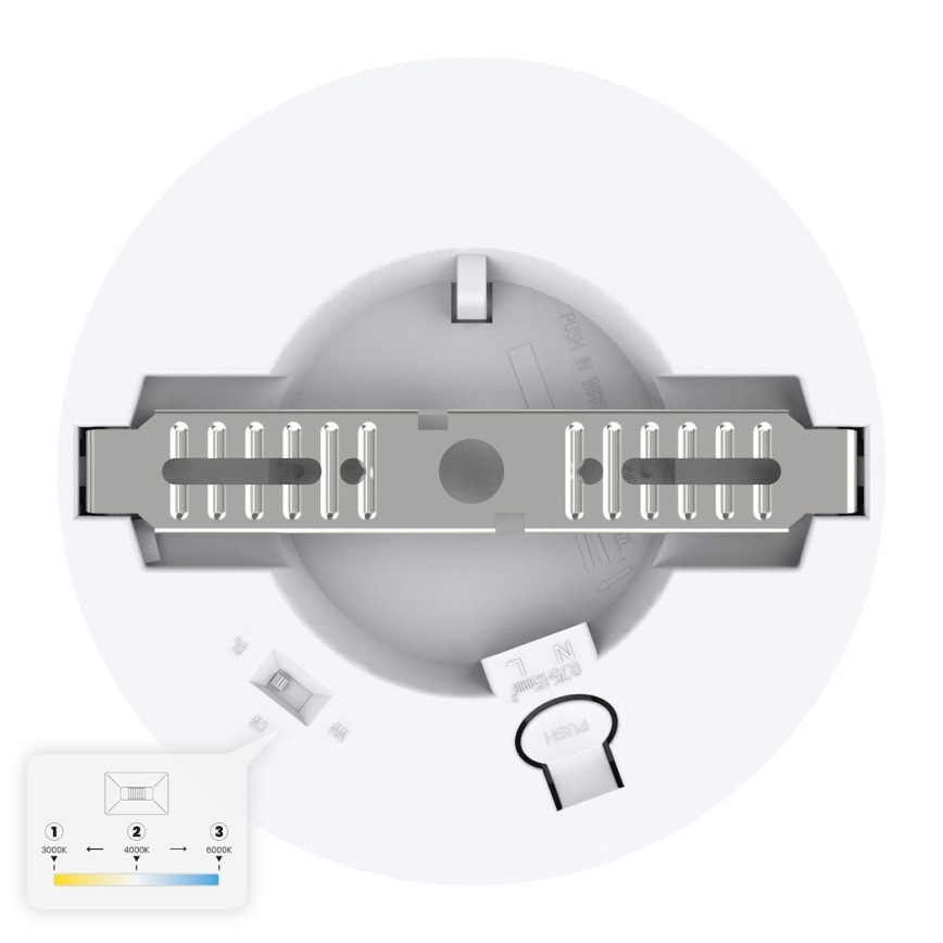 Plafonnier LED EVORA, 6 W, 230 V, 3000/4000/6000 K, Ø 14 cm, blanc