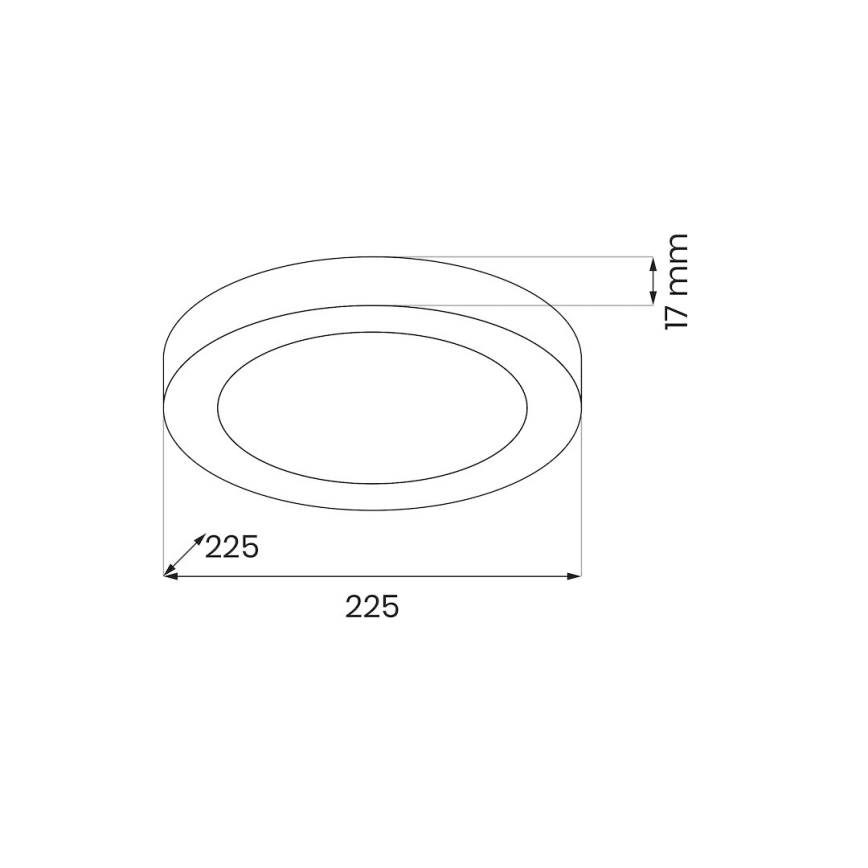 Plafonnier LED EVORA LED/18W/230V 3000/4000/6000K Ø 22,5 cm noir