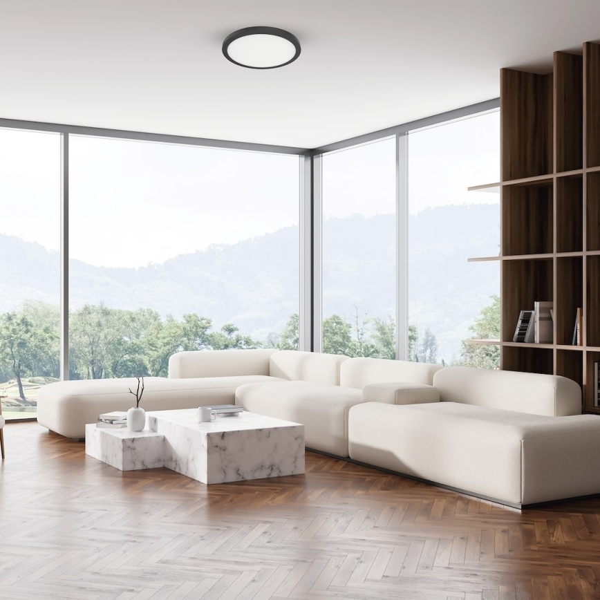 Plafonnier LED EVORA LED/24W/230V 3000/4000/6000K diam. 30 cm noir