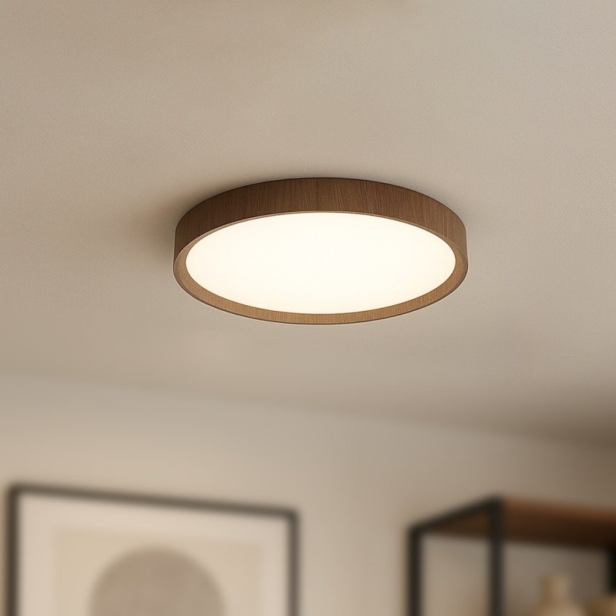 Plafonnier LED FOREST 24W/230V Ø 39 cm marron