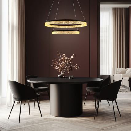 Plafonnier LED FROZI LED/38W/230V diamètre 60 cm noir