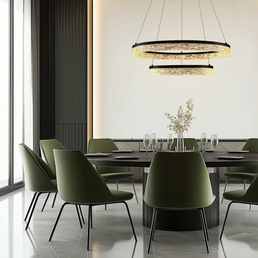 Plafonnier LED FROZI LED/38W/230V diamètre 60 cm noir