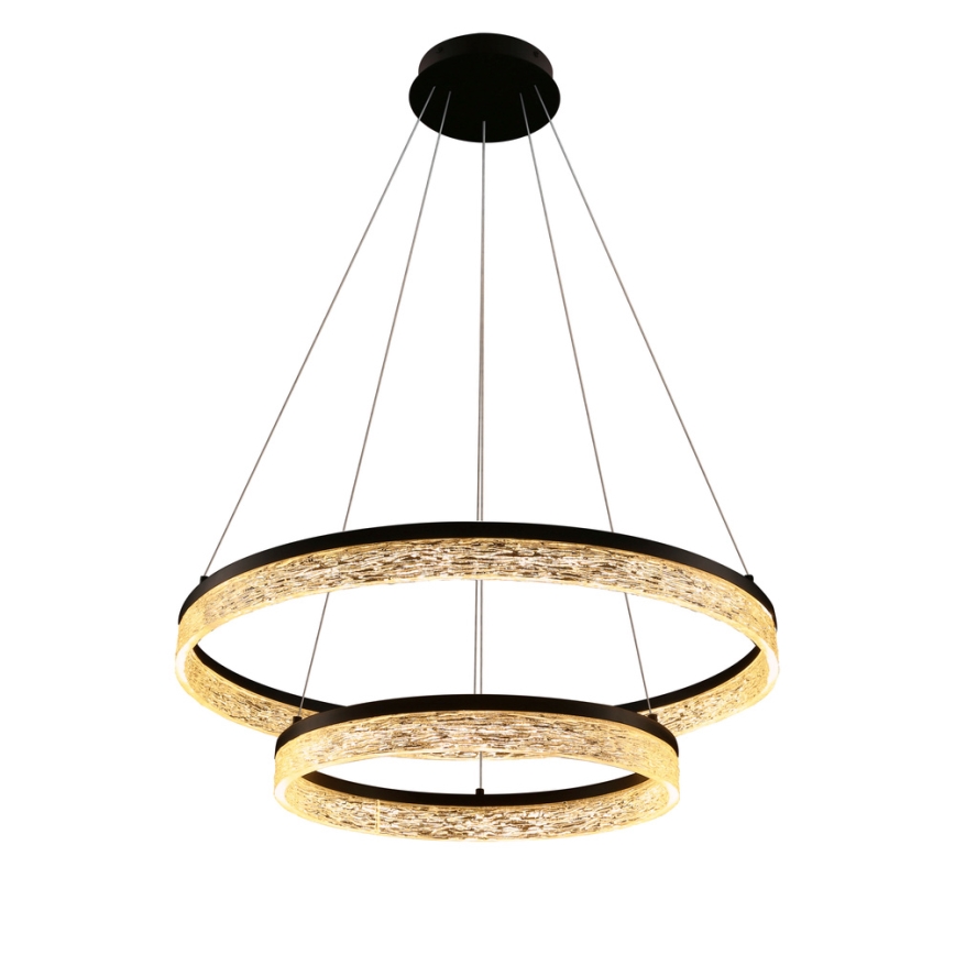 Plafonnier LED FROZI LED/38W/230V diamètre 60 cm noir