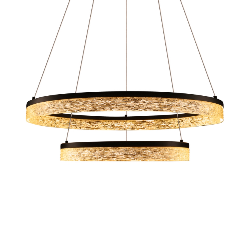 Plafonnier LED FROZI LED/38W/230V diamètre 60 cm noir