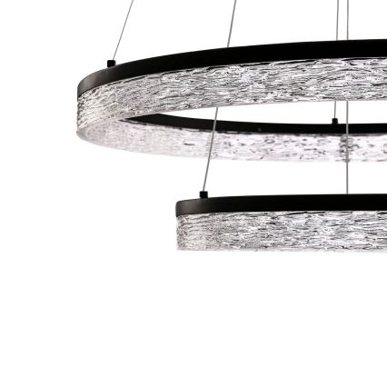 Plafonnier LED FROZI LED/38W/230V diamètre 60 cm noir