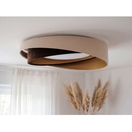 Plafonnier LED GALAXY MODERN LED/24W/230V Ø 55 cm beige/marron/doré
