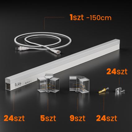 Plafonnier LED HEXAGON LED/128W/85-265V 4000K 248x97 cm IRC 90 IP54 blanc