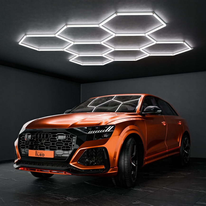 Plafonnier LED HEXAGON LED/280W/85-265V 6500K 313x298 cm IRC 90 IP54 blanc