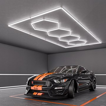 Plafonnier LED HEXAGON LED/384W/85-265V 6500K 484x243 cm IRC 90 IP54 blanc