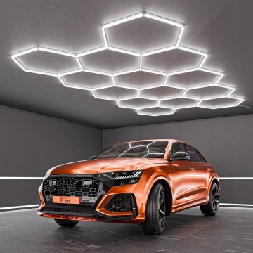 Plafonnier LED HEXAGON LED/570W/85-265V 6500K 522x298 cm IRC 90 IP44 blanc