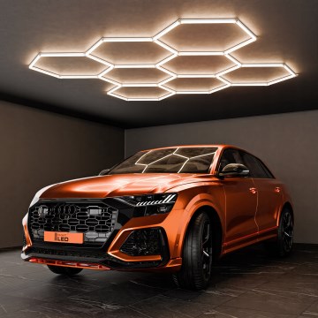 Plafonnier LED HEXAGON LED/570W/85-265V 6500K 522x298 cm IRC 90 IP54 blanc