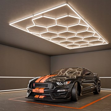 Plafonnier LED HEXAGON LED/696W/85-265V 4000K 484x243 cm CRI 90 IP44 blanc