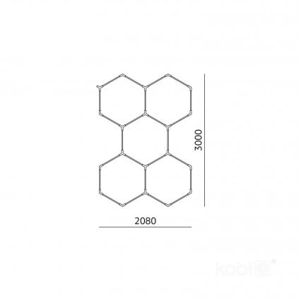 Plafonnier LED HEXLINE LED/216W/230V 6500K 208x300 cm blanc