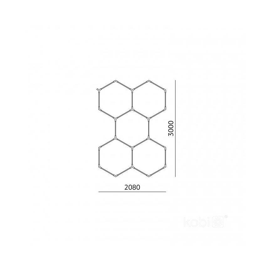 Plafonnier LED HEXLINE LED/216W/230V 6500K 208x300 cm blanc