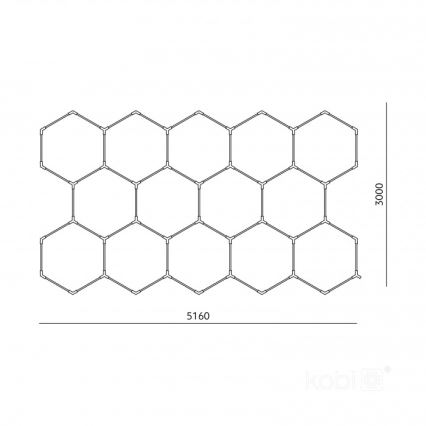 Plafonnier LED HEXLINE LED/513W/230V 6500K 300x516 cm blanc