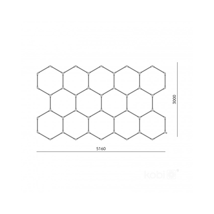 Plafonnier LED HEXLINE LED/513W/230V 6500K 300x516 cm blanc