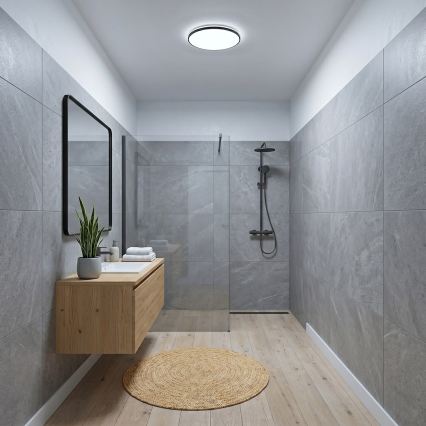 Plafonnier LED HUGO LED/12/18/24W/230V 3000/4000/6500K Ø 30 cm IP54 noir