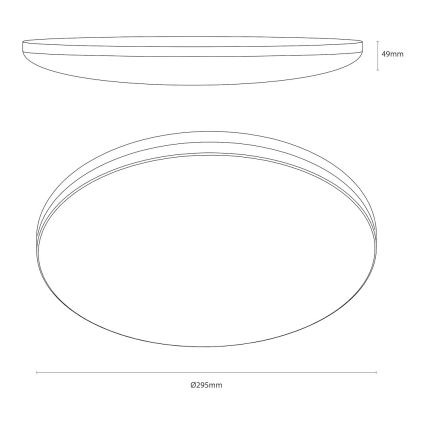 Plafonnier LED HUGO LED/12/18/24W/230V 3000/4000/6500K Ø 30 cm IP54 noir