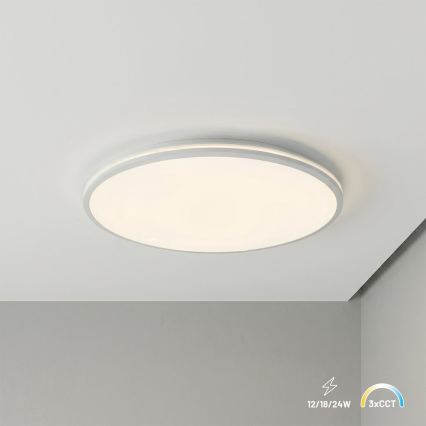 Plafonnier LED HUGO LED/16/24/32W/230V 3000/4000/6500K Ø 37 cm IP54 blanc
