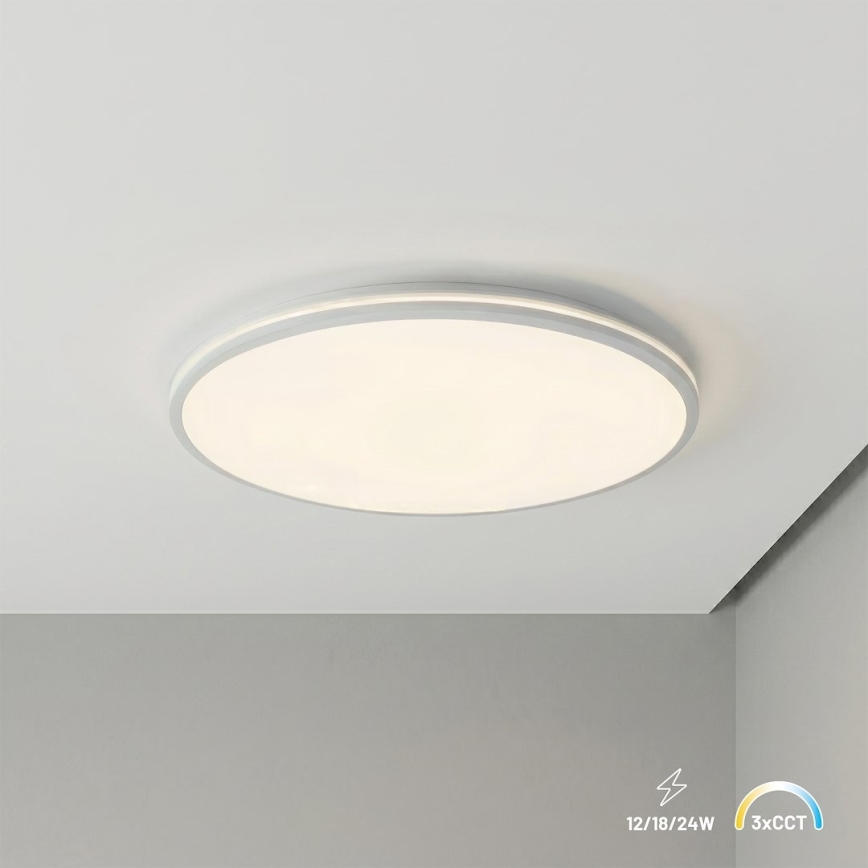 Plafonnier LED HUGO LED/16/24/32W/230V 3000/4000/6500K Ø 37 cm IP54 blanc