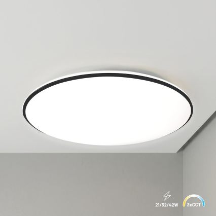 Plafonnier LED HUGO 21/32/42 W 230 V 3000/4000/6500 K Ø 45 cm IP54 noir
