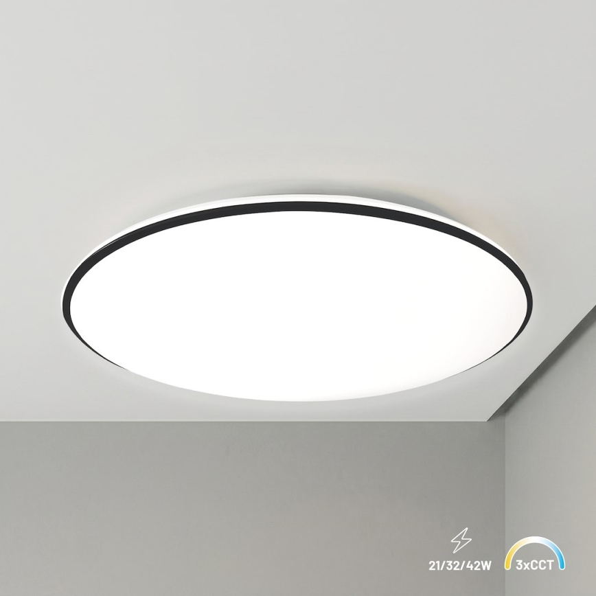 Plafonnier LED HUGO 21/32/42 W 230 V 3000/4000/6500 K Ø 45 cm IP54 noir