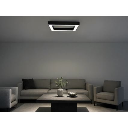 Plafonnier LED LED/100W/230V 3000/4000/6500K 80x80 cm noir