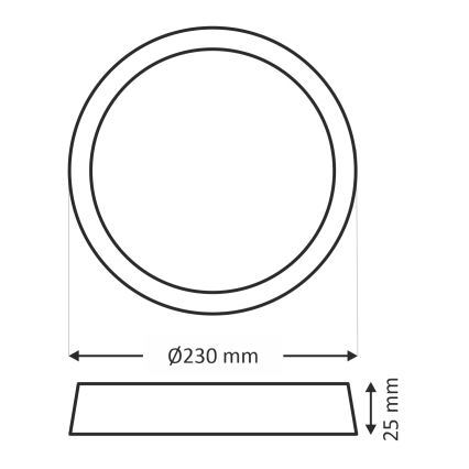 Plafonnier LED LED/18W/230V 3000/4000/6500K Ø 23 cm noir