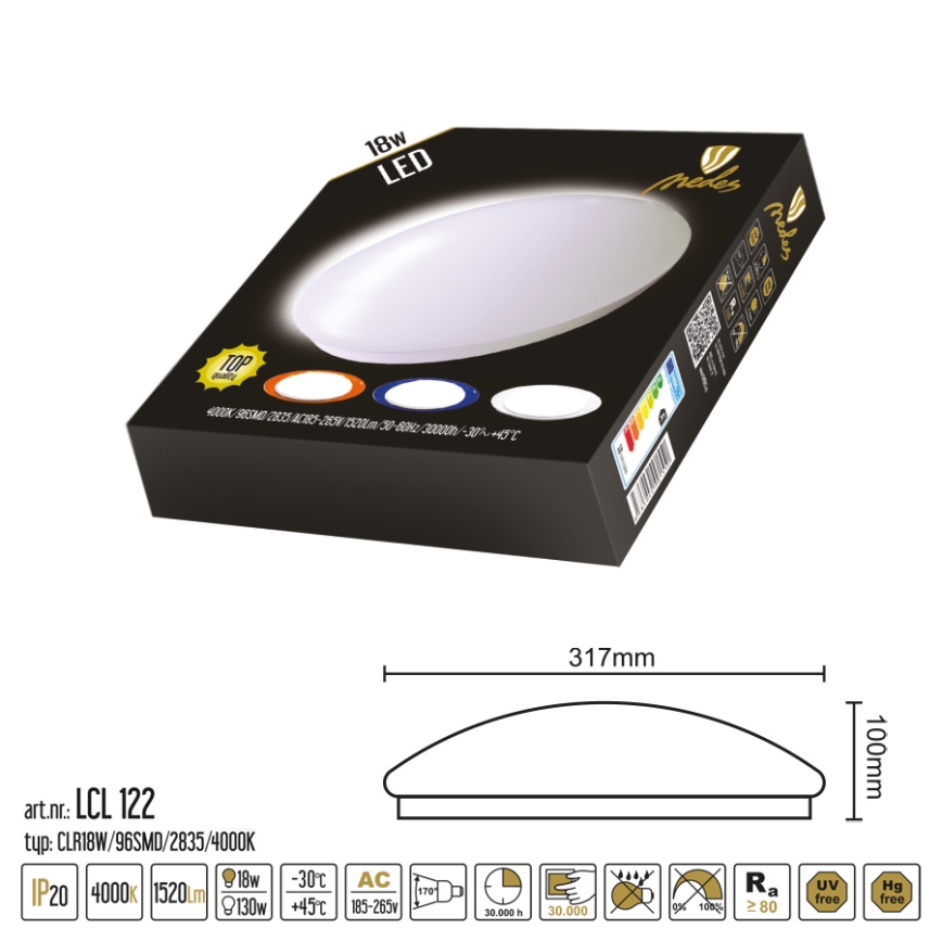 plafonnier LED LED/18W/230V