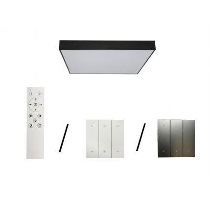 Plafonnier LED LED/215W/230V 3000/4000/6500K 80x80 cm noir