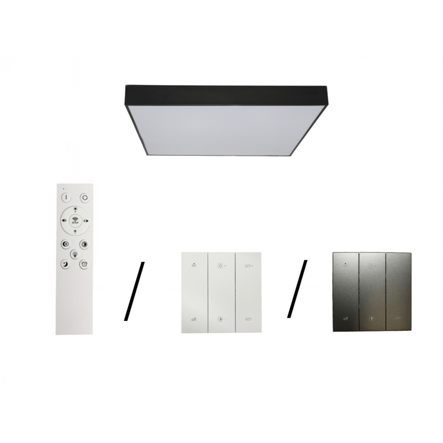 Plafonnier LED LED/215W/230V 3000/4000/6500K 80x80 cm noir