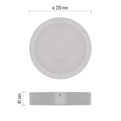 plafonnier LED LED/24W/230V diam. 22 cm blanc