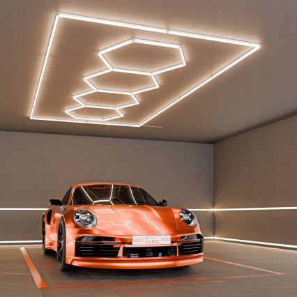 Plafonnier LED HEXAGON LED/384W/85-265V 4000K 484x243 cm IRC 90 IP54 blanc