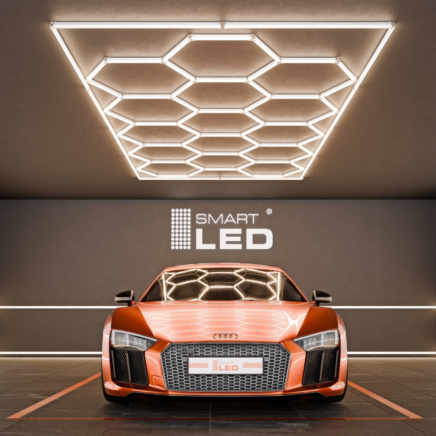 Plafonnier LED HEXAGON LED/696W/85-265V 4000K 484x243 cm IRC 90 IP44 blanc