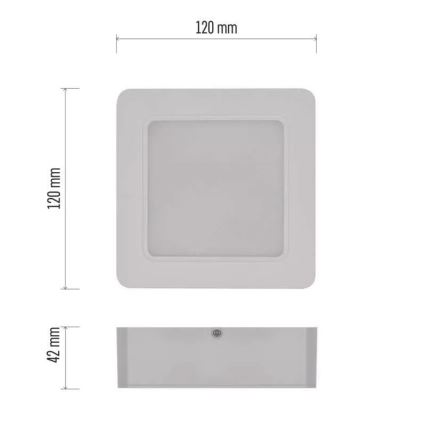 plafonnier LED LED/9W/230V 12x12 cm blanc