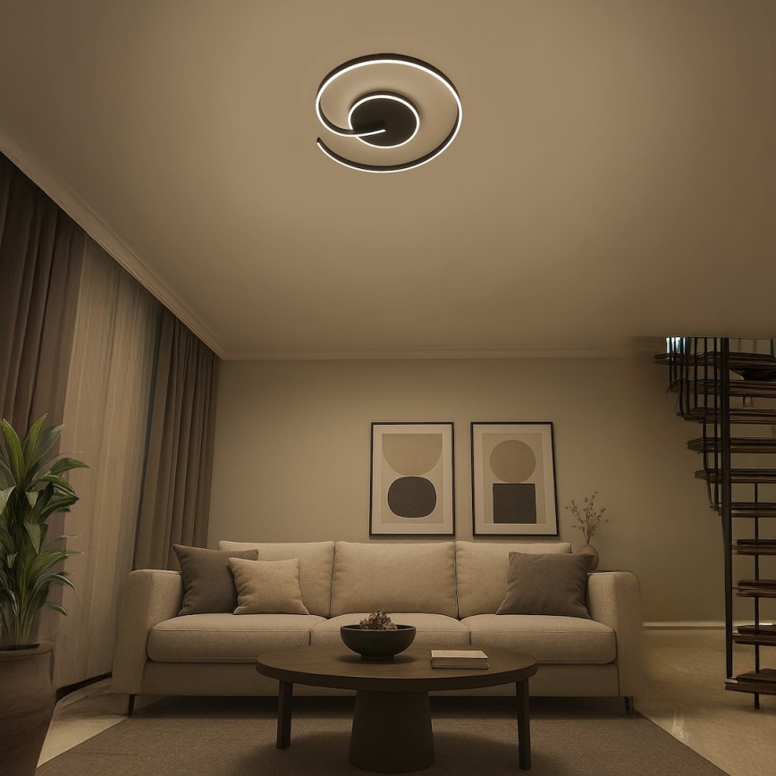 Plafonnier LED LORENZO 22W/230V, Ø 50 cm, noir