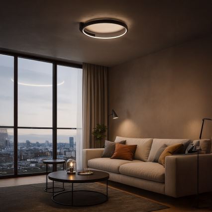 Plafonnier LED LUNA LED/18W/230V Ø 42,5 cm noir