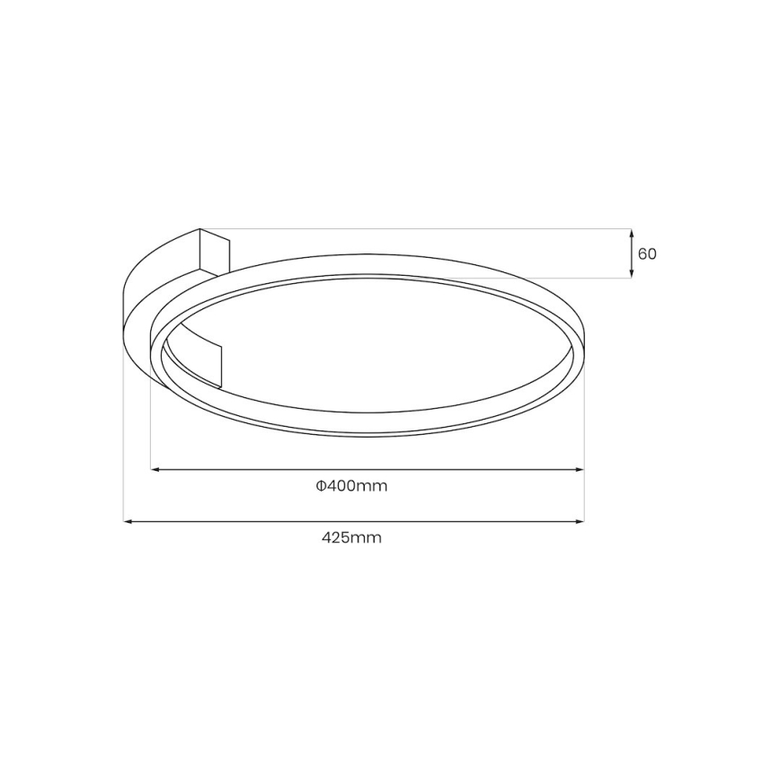Plafonnier LED LUNA LED/18W/230V Ø 42,5 cm noir