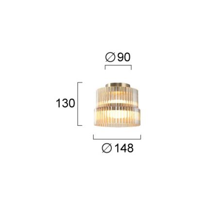 Plafonnier LED LUXE LED/12W/230V Ø 14,8 cm laiton