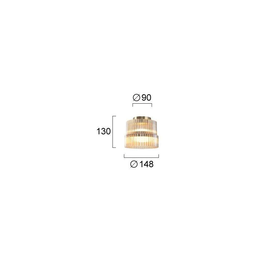 Plafonnier LED LUXE LED/12W/230V Ø 14,8 cm laiton