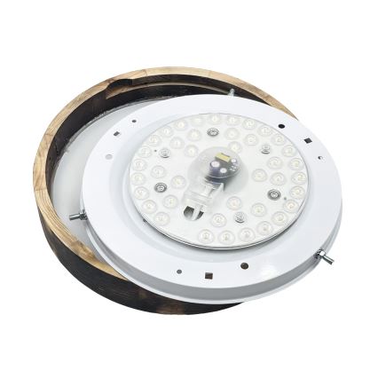 Plafonnier LED OAK SLIM LED/20W/230V 4000K Ø 27 cm chêne/brun foncé