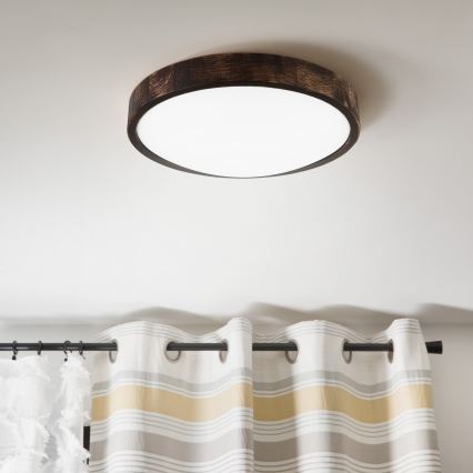 Plafonnier LED OAK SLIM LED/36W/230V 4000K Ø 37 cm chêne / brun foncé