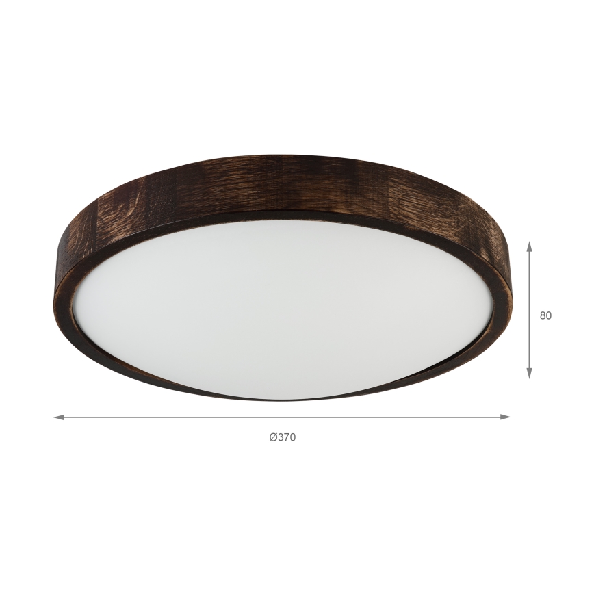 Plafonnier LED OAK SLIM LED/36W/230V 4000K Ø 37 cm chêne / brun foncé