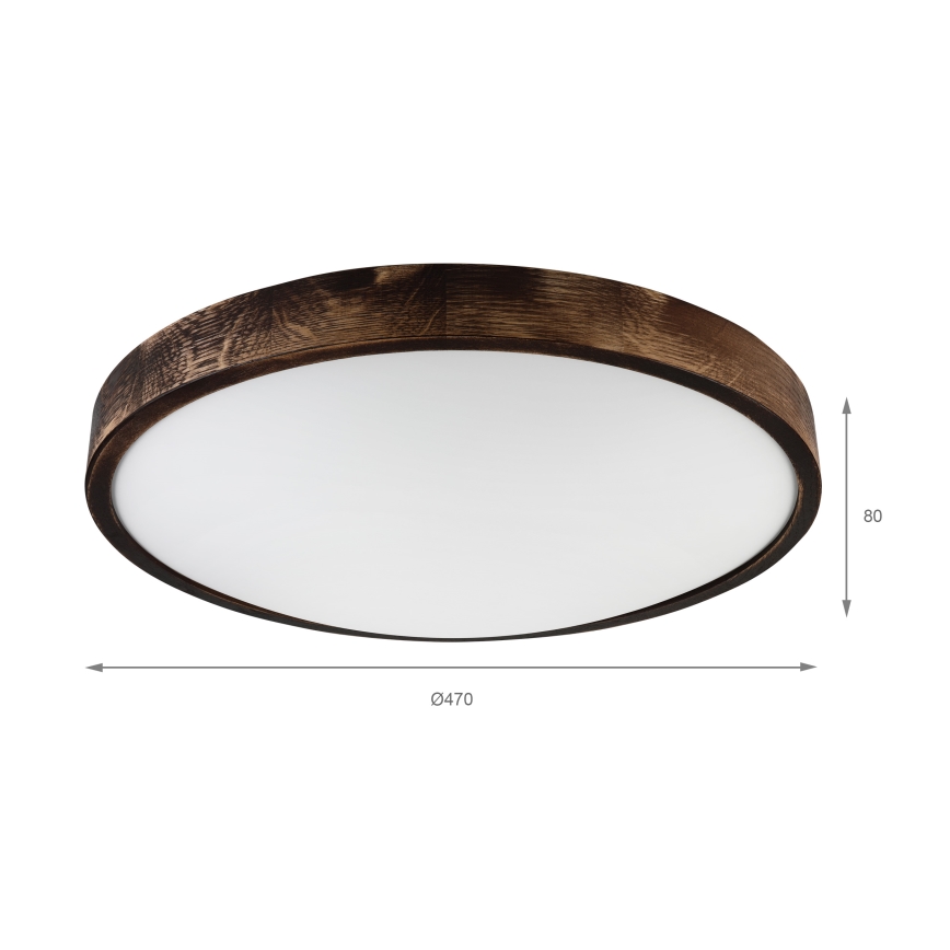 Plafonnier LED OAK SLIM LED/36W/230V 4000K Ø 47 cm chêne/brun foncé