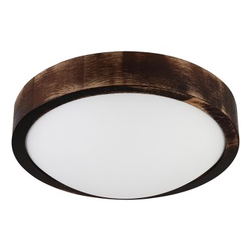 Plafonnier LED OAK SMOKY SLIM LED/20W/230V 4000K Ø 27 cm chêne/brun foncé
