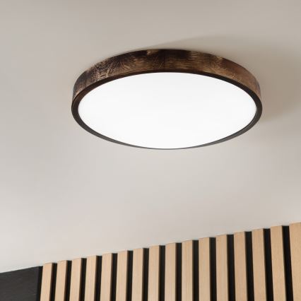 Plafonnier LED OAK SMOKY SLIM LED/36W/230V 4000K Ø 47 cm chêne/brun foncé