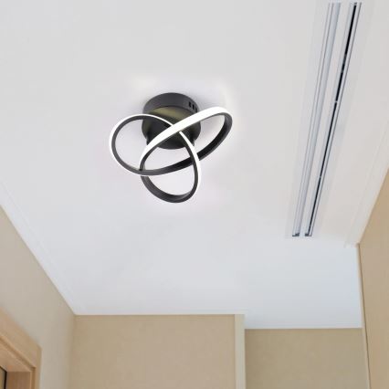Plafonnier LED OSKAR LED/15W/230V Ø 25 cm noir